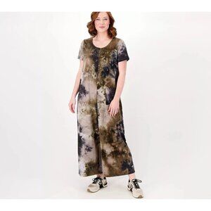 LOGO by Lori Goldstein Jumpsuit Women's Size XL Tie Dye French Terry Hippie Boho
